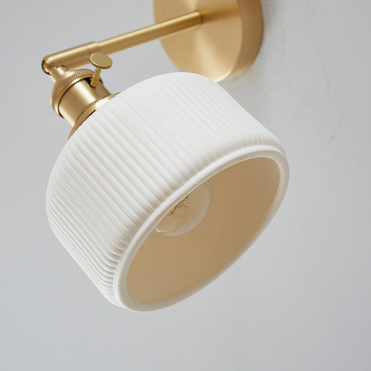 Minimalist Striped Ceramic Wall Sconce