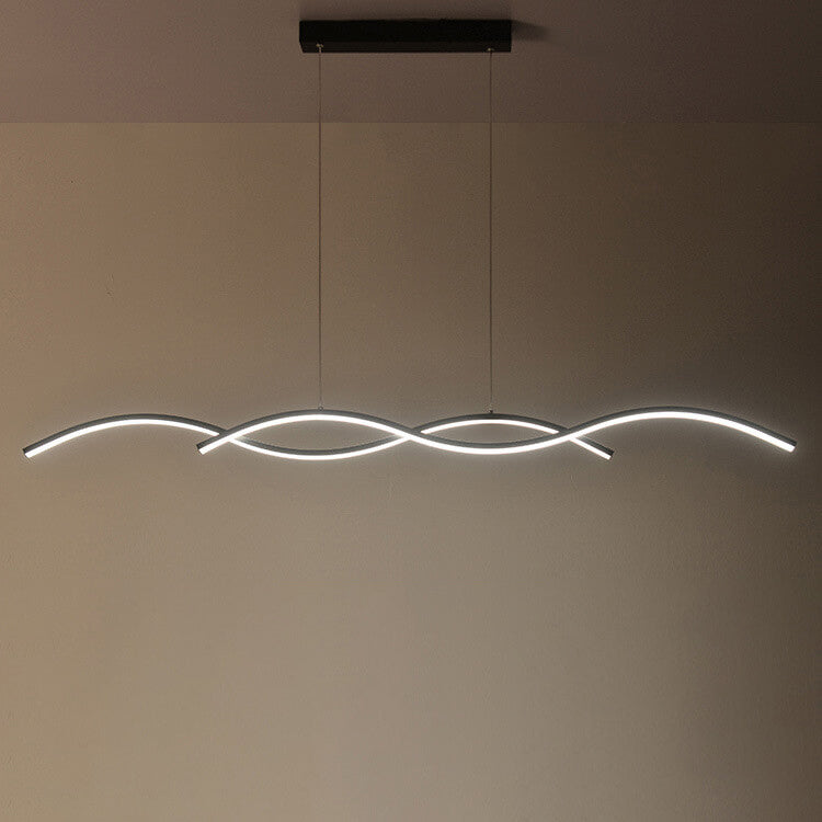 Nordic Minimalist LED Chandelier with Long Wave Design