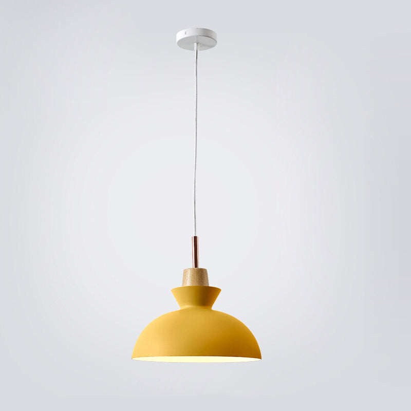Oak & Iron Cone Pendant Light