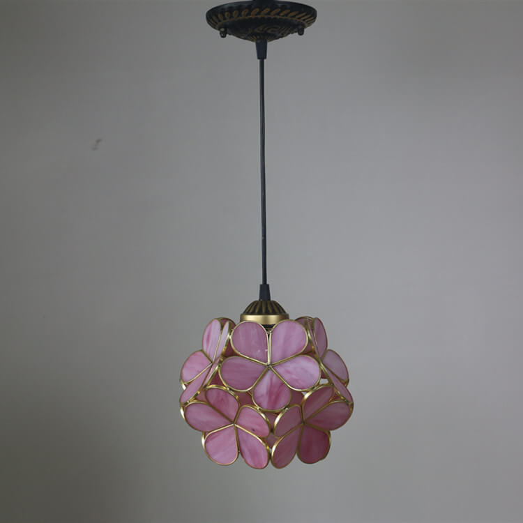 Premium Vintage Stained Glass Petal Pendant Light