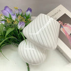 Contemporary Striped Mushroom Glass Table Lamp - 1 Light