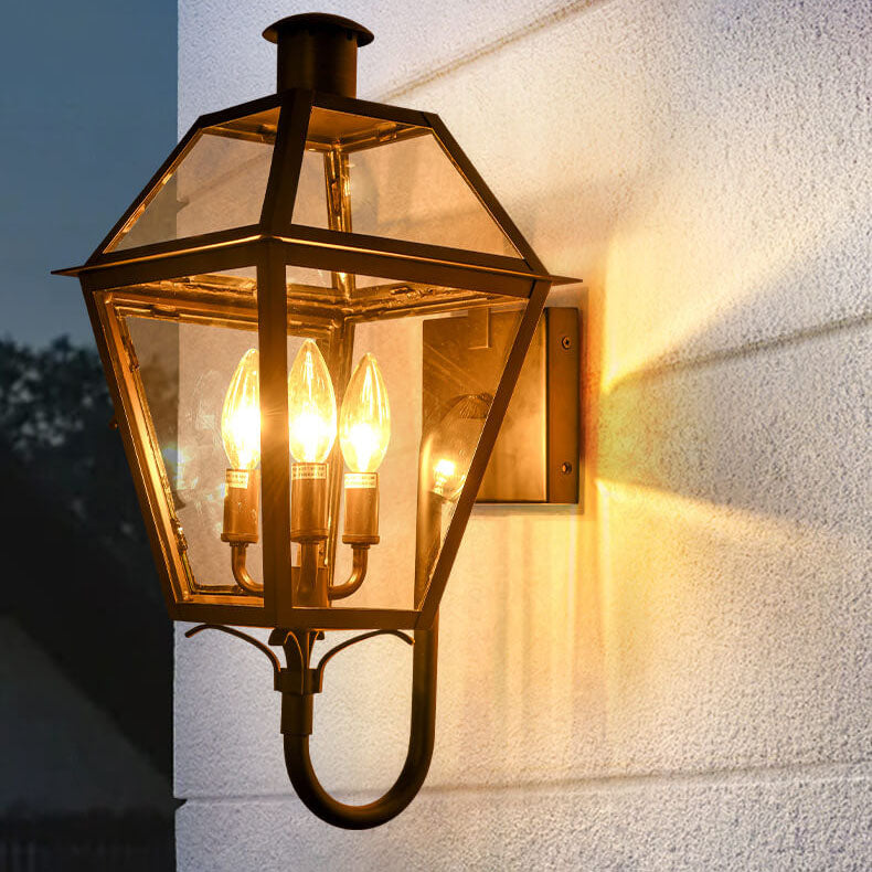 Premium Waterproof Iron 3-Light Outdoor Wall Lantern