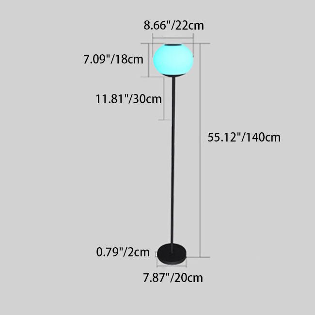 Modern Minimalist Solar LED Outdoor Floor Lamp - Wrought Iron Oval Design