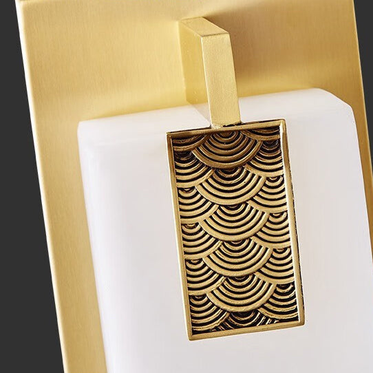Rectangular Copper Marble LED Outdoor Wall Sconce