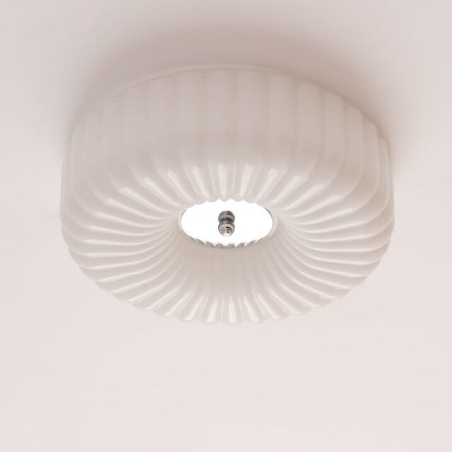 Cream Textured Glass LED Ceiling Light
