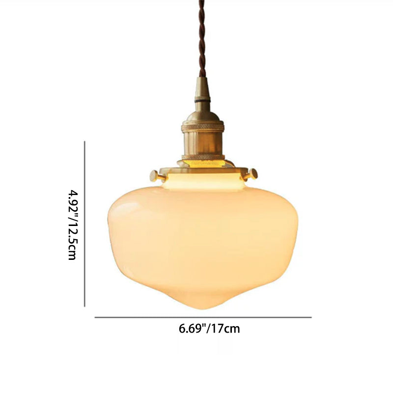 Brass and Glass Nordic Vintage Pendant Light - 1-Light