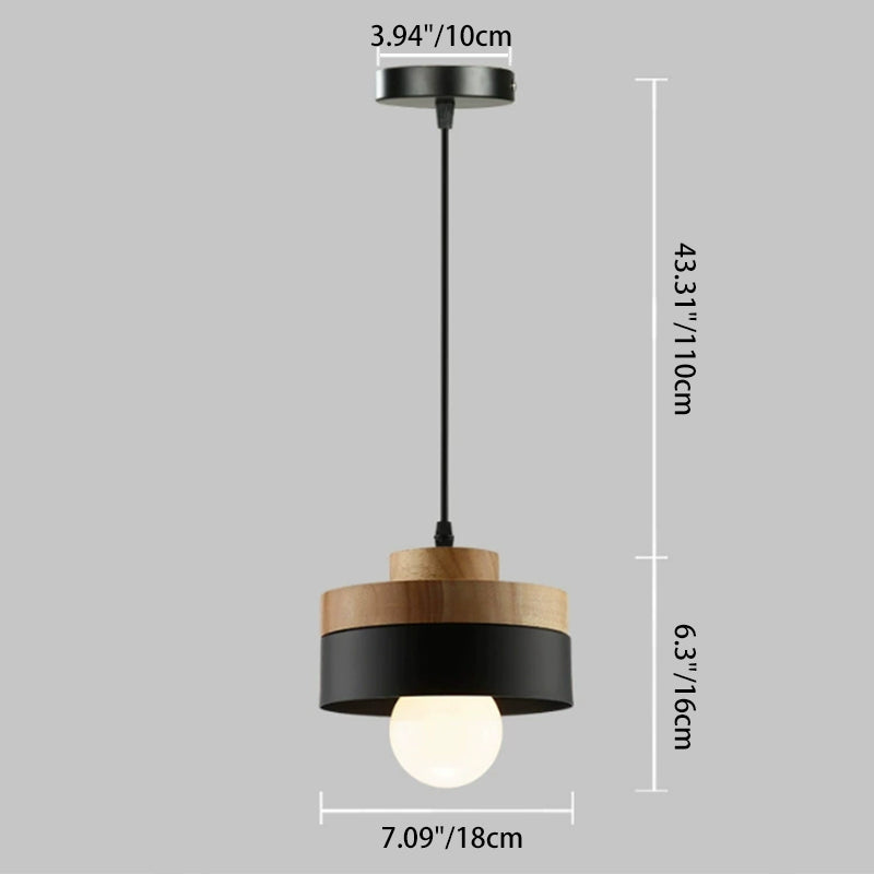 Nordic 1-Light Round/Square Pendant Lamp