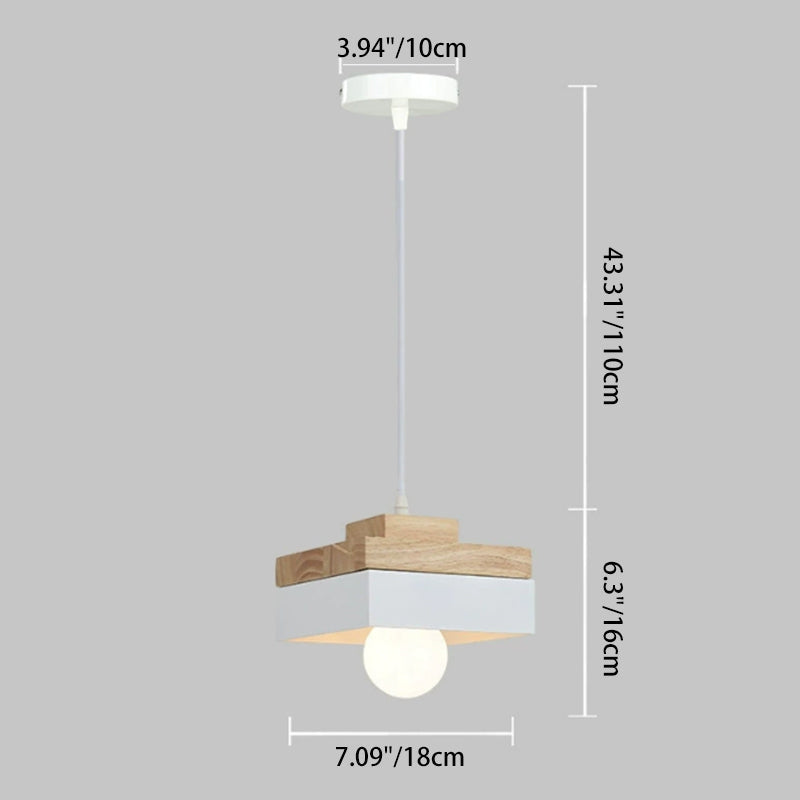 Nordic 1-Light Round/Square Pendant Lamp