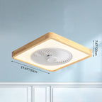 Contemporary Wood Geometric LED Semi-Flush Mount Ceiling Fan Light