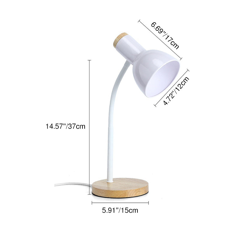 Adjustable Modern Minimalist Iron and Wood Table Lamp - 1-Light Design for Bedroom