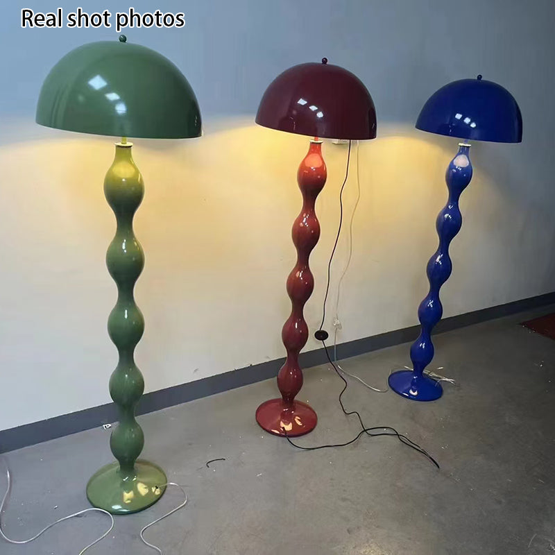 Scandinavian Cream Mushroom Semi-Circle Floor Lamp - 1-Light Iron Design for Living Room