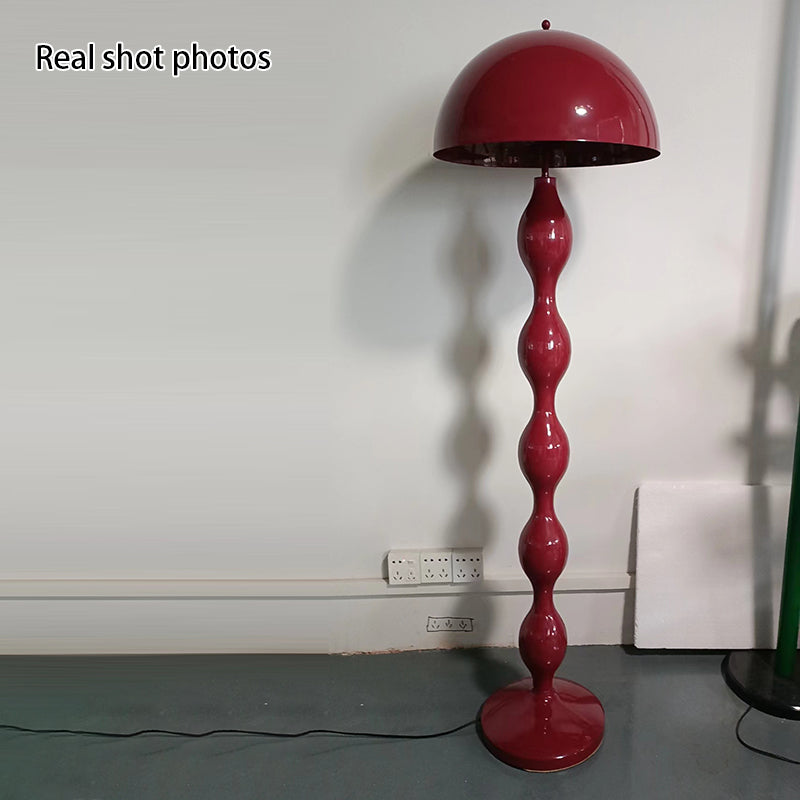 Scandinavian Cream Mushroom Semi-Circle Floor Lamp - 1-Light Iron Design for Living Room