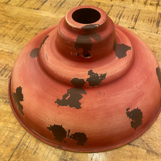 Vintage Red Rust Single Dome Pendant Light