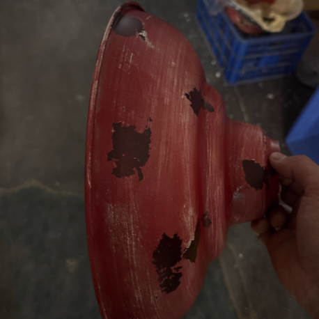Vintage Red Rust Single Dome Pendant Light