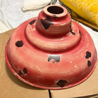 Vintage Red Rust Single Dome Pendant Light