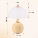 Nordic Half Dome Flower Table Lamp - Iron and Ceramic with Glass Shade