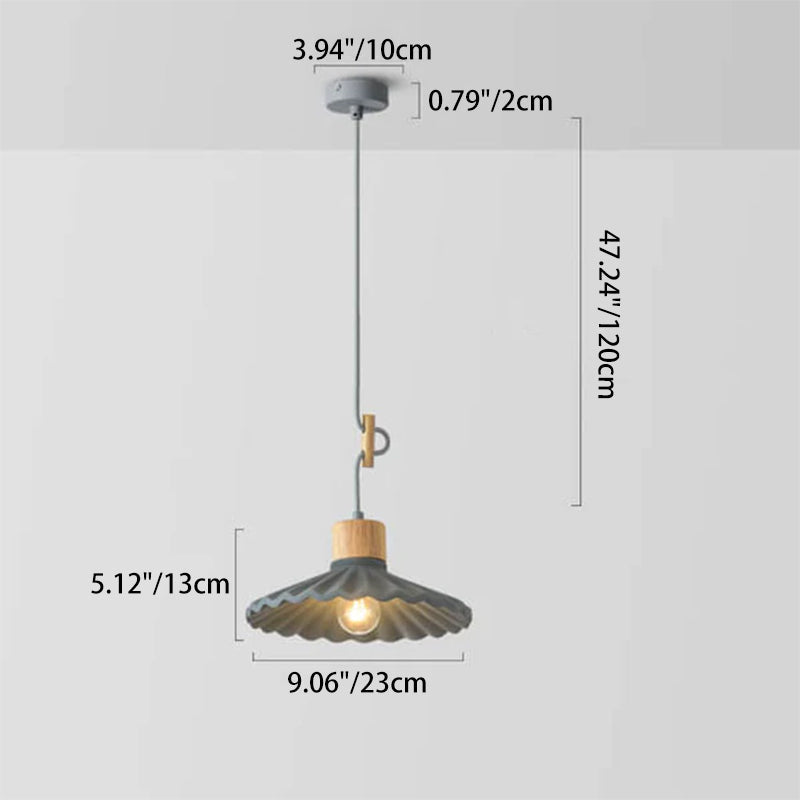 Scalloped Cement Pendant Light