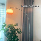 Scandinavian Glass Round Shade Floor Lamp - 1-Light Iron Design for Living Room