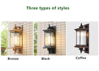 Premium Retro Rectangular Waterproof Outdoor Wall Sconce