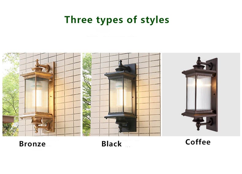 Premium Retro Rectangular Waterproof Outdoor Wall Sconce
