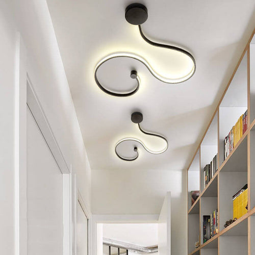 Curved Aluminum LED Snake Wall Sconce