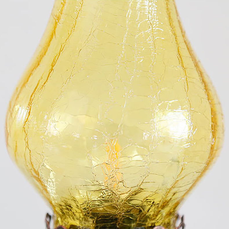 Vintage Iron and Glass Candelabra Table Lamp - 1-Light Design for Bedroom