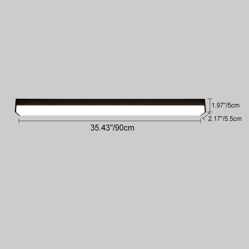 Premium Modern Minimalist LED Flush Mount Ceiling Light - Long Rectangle Aluminum Design for Outdoor Patios