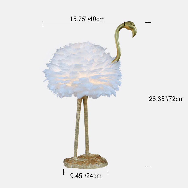Nordic Goose Feather Flamingo Table Lamp - 1-Light Design for Bedside