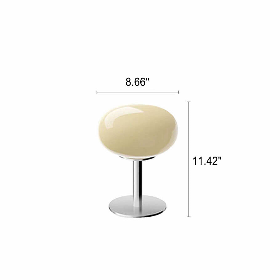 Vintage Cream Round Glass Table Lamp - Nordic Design