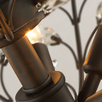 European Style Iron and Crystal Semi-Flush Mount Ceiling Light - 4/5/6 Lights for Living Room