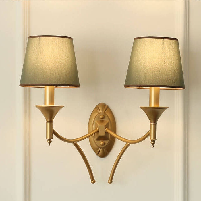 Iron & Fabric Mushroom Wall Sconce