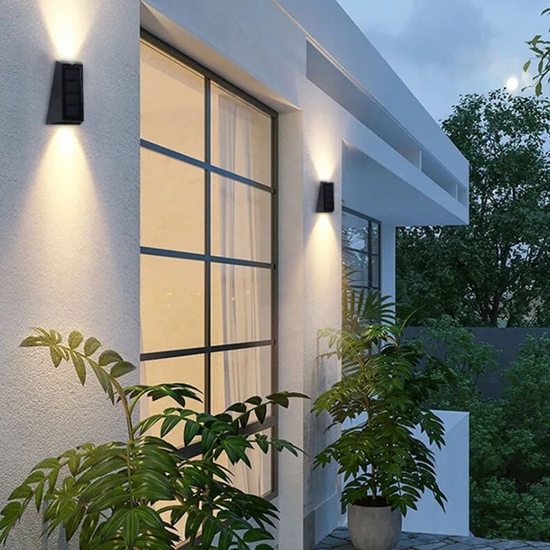 Premium Solar RGB Trapezoid Outdoor LED Wall Sconce Lamp
