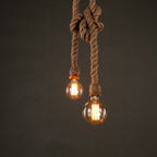 Premium Industrial Hemp Rope 1/2-Light Pendant Lamp