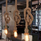 Premium Industrial Hemp Rope 1/2-Light Pendant Lamp