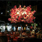 Colorful Floral 3-Light Globe Chandelier