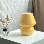 Contemporary Striped Mushroom Glass Table Lamp - 1 Light