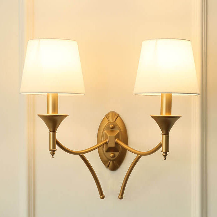 Iron & Fabric Mushroom Wall Sconce