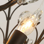 European Style Iron and Crystal Semi-Flush Mount Ceiling Light - 4/5/6 Lights for Living Room