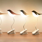 Nordic Bird Clip LED Night Light - USB Rechargeable Table Lamp