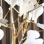 Premium Ginkgo Leaf 5-Light Floor Lamp - Nordic Acrylic & Iron Design