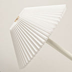 Scandinavian Rechargeable Conic Pleated Table Lamp - 1-Light Bedside Design