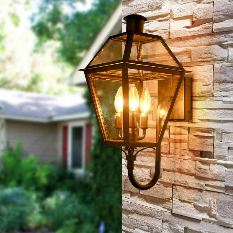 Premium Waterproof Iron 3-Light Outdoor Wall Lantern