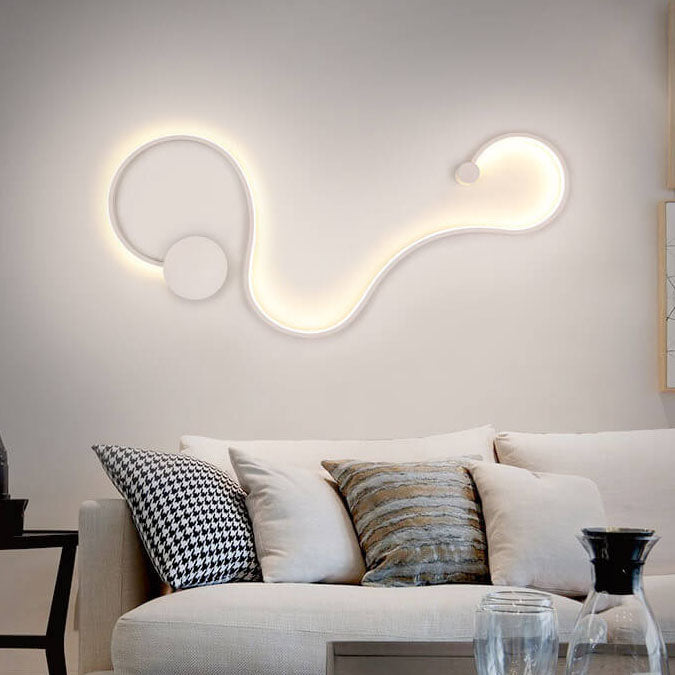 Curved Aluminum LED Snake Wall Sconce