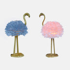 Nordic Goose Feather Flamingo Table Lamp - 1-Light Design for Bedside
