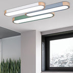 Scandinavian Long Oval Iron LED Flush Mount Ceiling Light for Bedroom