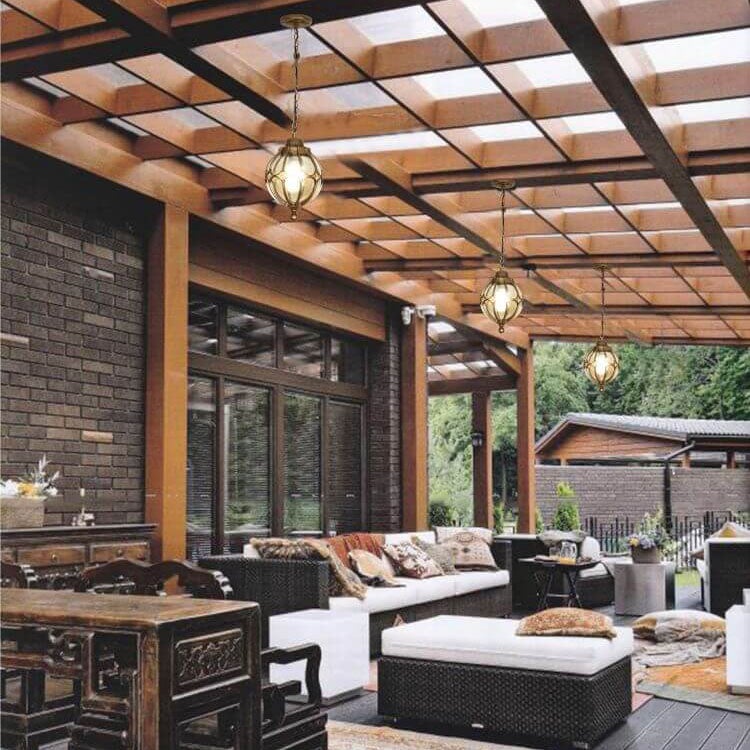 Spherical Outdoor Pendant Light