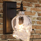 Modern Round Skull Glass Wall Sconce Lamp