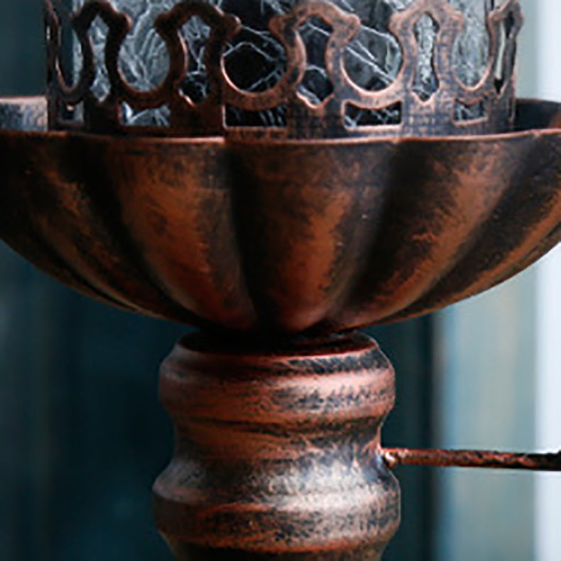 Vintage Iron and Glass Candelabra Table Lamp - 1-Light Design for Bedroom
