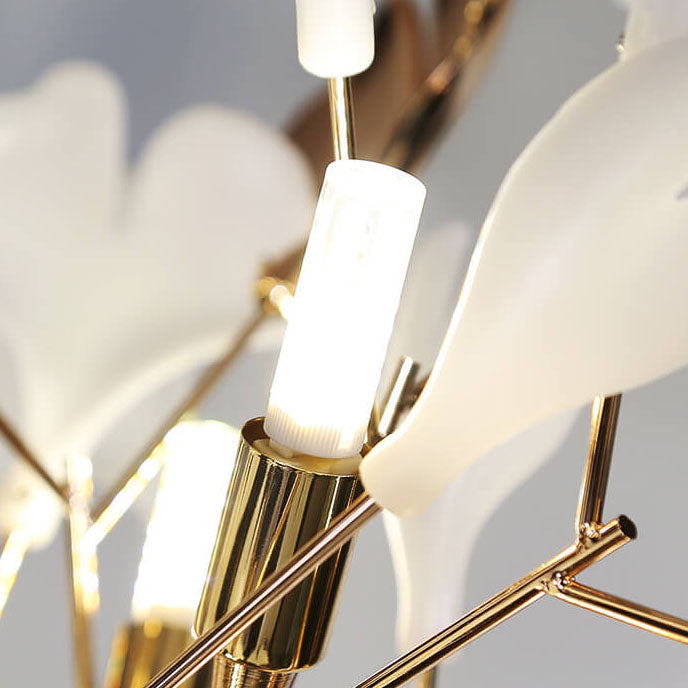 Premium Ginkgo Leaf 5-Light Floor Lamp - Nordic Acrylic & Iron Design