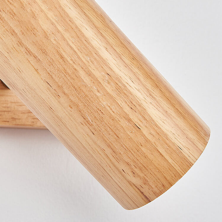 Japanese Minimalist Solid Wood Flush Mount Ceiling Light - Available in 1, 3, or 4 Lights